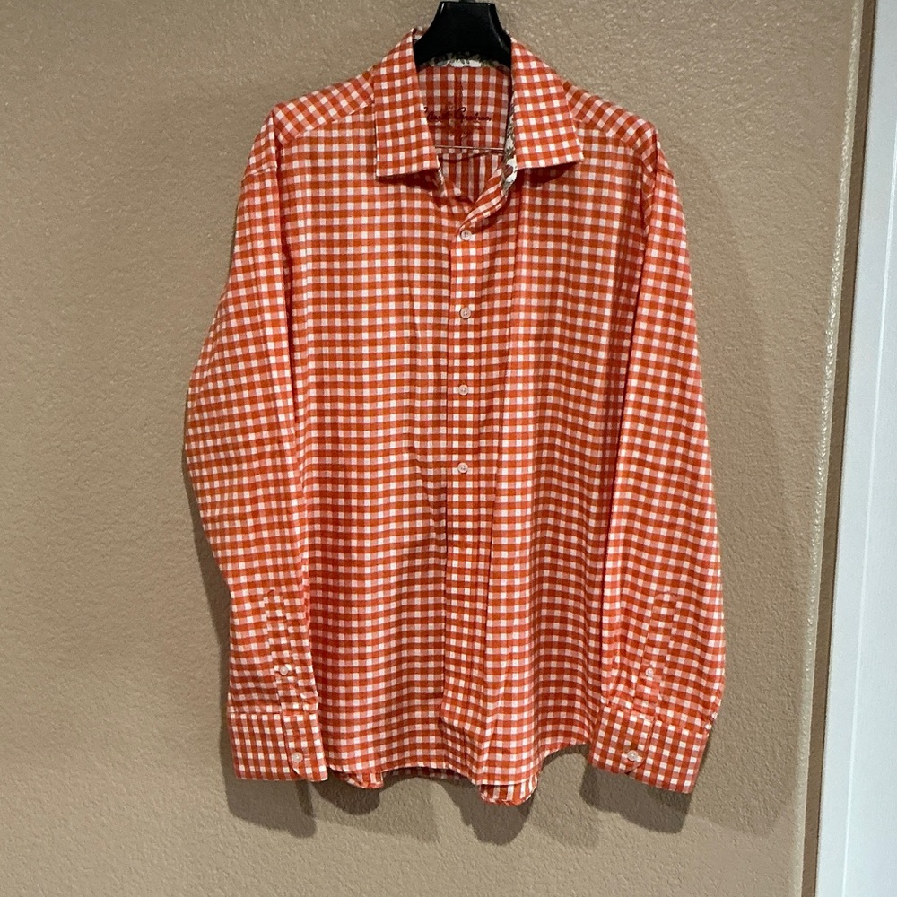 Robert Graham Orange Checkered Men's Shirt
